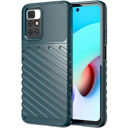 Mobigear Groove Coque Xiaomi Redmi 10 4G Coque arrière en TPU Souple - Vert