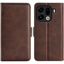 Mobigear Slim Magnet Housse OPPO Find X9 Pro Etui Porte-Monnaie - Marron