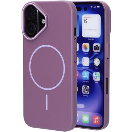 Mobiparts Slim Line Coque iPhone 16 MagSafe Coque arrière Rigide - Imperial Purple