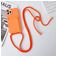 Mobigear Lanyard Card iPhone 15 Pro Coque avec cordon en Silicone et Porte-Cartes - Orange