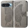 Mobigear Butterfly Housse Google Pixel 9 Etui Porte-Monnaie - Gris