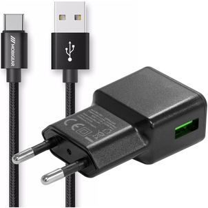 Mobigear Essentials - Simple USB Chargeur USB-C 1 mètre 12W 2.4A - Noir