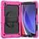 Mobigear SureGrip Xtreme Coque Samsung Galaxy Tab A9 Plus (2023) Coque arrière en Plastique rigide,Silicone + Bandoulière + Support Amovible - Rose