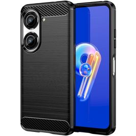 Mobigear Brushed Slim Coque ASUS Zenfone 10 Coque arrière en TPU Souple - Noir