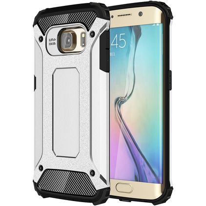 Mobigear Outdoor Coque Samsung Galaxy S6 Edge Coque arrière Rigide Anti-Chocs - Argent