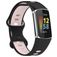 Mobigear Sport Dual Bracelet Silicone Fitbit Charge 5 Fermeture à clou et passant - Noir / Rose
