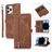 Mobigear Zipper iPhone 14 Pro Étui Portefeuille - Marron