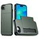 Mobigear Card Coque iPhone 17e Coque arrière Rigide Anti-Chocs avec Porte-Cartes - Vert