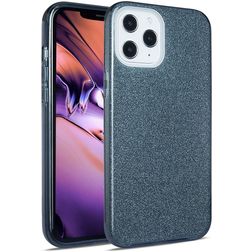 Mobigear Glitter Coque iPhone 12 Pro Max Coque arrière Rigide - Dark Blue