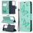 Mobigear Butterfly Housse Samsung Galaxy S21 Ultra Etui Porte-Monnaie - Turquoise