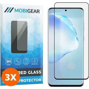 Mobigear Curved Samsung Galaxy S20 Verre trempé Protection d'écran - Compatible Coque - Noir (Lot de 3)