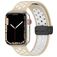 Mobigear Sport Plus Mag Bracelet Silicone Apple Watch Fermeture magnétique - 42/41/40/38 mm - Blanc / Beige