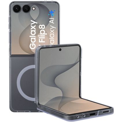 Mobiparts Hardcover Coque Transparente Samsung Galaxy Z Flip 8 MagSafe Coque arrière Rigide - Transparent