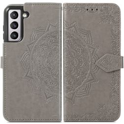 Mobigear Mandala Housse Samsung Galaxy S21 FE Etui Porte-Monnaie - Gris