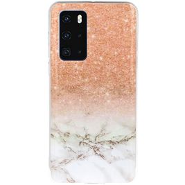 Mobigear Marble Coque Huawei P40 Coque arrière en TPU Souple - Rose