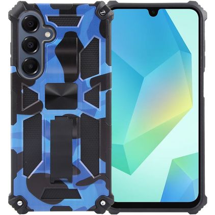Mobigear Armor Stand Coque Samsung Galaxy A16 Coque arrière Rigide Anti-Chocs avec Support Amovible - Dark Blue