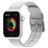 Mobigear Dashed Bracelet Silicone Apple Watch Fermeture boucle ardillon - 42/41/40/38 mm - Blanc