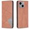 Mobigear Rhombus Slim iPhone 15 Plus Étui - Marron