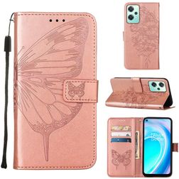 Mobigear Butterfly Housse Realme 9 Pro Etui Porte-Monnaie - Rose doré