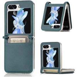 Mobigear Excellent Coque Samsung Galaxy Z Flip 5 Coque arrière Rigide avec Porte-Cartes - Vert