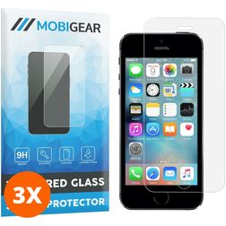 Mobigear iPhone 5S Verre trempé Protection d'écran - Compatible Coque (Lot de 3)