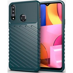 Mobigear Groove Coque Samsung Galaxy A20s Coque arrière en TPU Souple - Vert