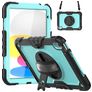 Mobigear SureGrip Xtreme iPad 11 (2025) Plastique rigide / Silicone Coque arrière + Bandoulière + Support - Noir / Bleu