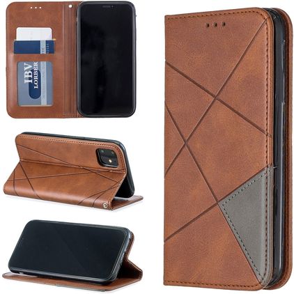 Mobigear Rhombus Slim Housse iPhone 11 Etui - Marron