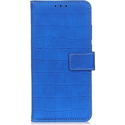 Mobigear Croco Housse Alcatel 1S 2020 Etui Porte-Monnaie - Bleu