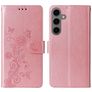 Mobigear Flowers Housse Samsung Galaxy S24 FE Etui Porte-Monnaie - Rose doré