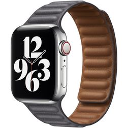 Mobigear Bumpy Bracelet Cuir Apple Watch Fermeture magnétique - 49/46/45/44 mm - Gris