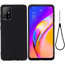 Mobigear Rubber Touch Coque OPPO A94 5G Coque arrière en Silicone - Noir