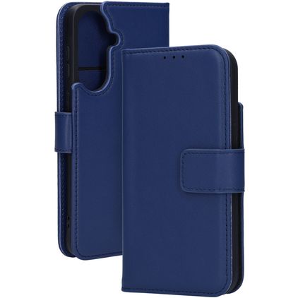 Mobiparts Wallet Housse Samsung Galaxy A57 Etui en Cuir Véritable Porte-Monnaie - Bleu