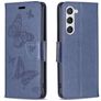 Mobigear Butterfly Housse Samsung Galaxy S23 Etui Porte-Monnaie - Bleu