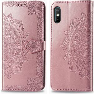 Mobigear Mandala Housse Xiaomi Redmi 9A Etui Porte-Monnaie - Rose doré