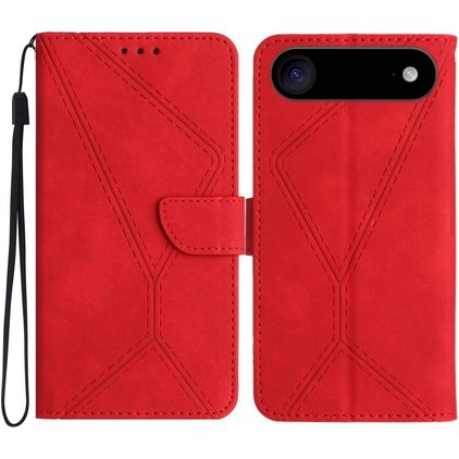 Mobigear Stitch Housse iPhone Air Etui Porte-Monnaie - Rouge