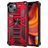 Mobigear Armor Stand Coque iPhone 13 Pro Max Coque arrière Rigide Anti-Chocs avec Support Amovible - Rouge