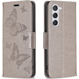 Mobigear Butterfly Housse Samsung Galaxy S24 Etui Porte-Monnaie - Gris