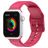 Mobigear Dashed Bracelet Silicone Apple Watch Fermeture boucle ardillon - 49/46/45/44 mm - Rouge