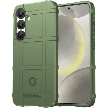 Mobigear Rugged Shield Coque Samsung Galaxy S25 Coque arrière en TPU Souple Anti-Chocs - Vert