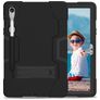 Xccess Survivor Essential Coque Samsung Galaxy Tab S9 Coque arrière en Plastique rigide,Silicone + Porte-crayon + Support Amovible - Noir