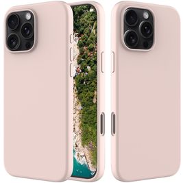 Mobigear Rubber Touch Coque iPhone 16 Pro Coque arrière en Silicone - Rose Mobigear Rubber Touch Coque iPhone 16 Pro Coque arrière en Silicone - Rose