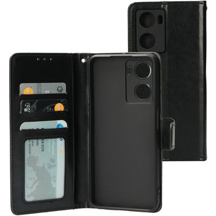 Mobiparts Classic Wallet Housse OPPO A57s Etui Porte-Monnaie - Noir