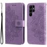 Mobigear Flowers Housse Samsung Galaxy S23 Ultra Etui Porte-Monnaie - Violet