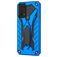 Mobigear Armor Stand Coque Samsung Galaxy A03s Coque arrière Rigide Anti-Chocs avec Support Amovible - Bleu