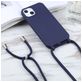 Mobigear Lanyard iPhone 16 Coque avec cordon en Silicone - Dark Blue
