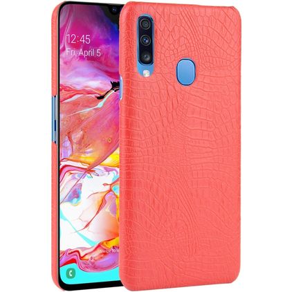 Mobigear Croco Samsung Galaxy A20s Plastique rigide Coque arrière - Rouge