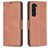 Mobigear Excellent Housse Samsung Galaxy S24 Plus Etui Porte-Monnaie - Marron