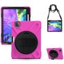 Mobigear SureGrip XGuard Coque iPad Pro 11 Pouces (2021) Coque arrière en Plastique rigide,Silicone + Porte-crayon + Bandoulière + Support Amovible - Rose