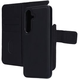 Mobiparts Housse Samsung Galaxy S25 Etui avec Coque Détachable en Cuir Véritable Porte-Monnaie - Noir